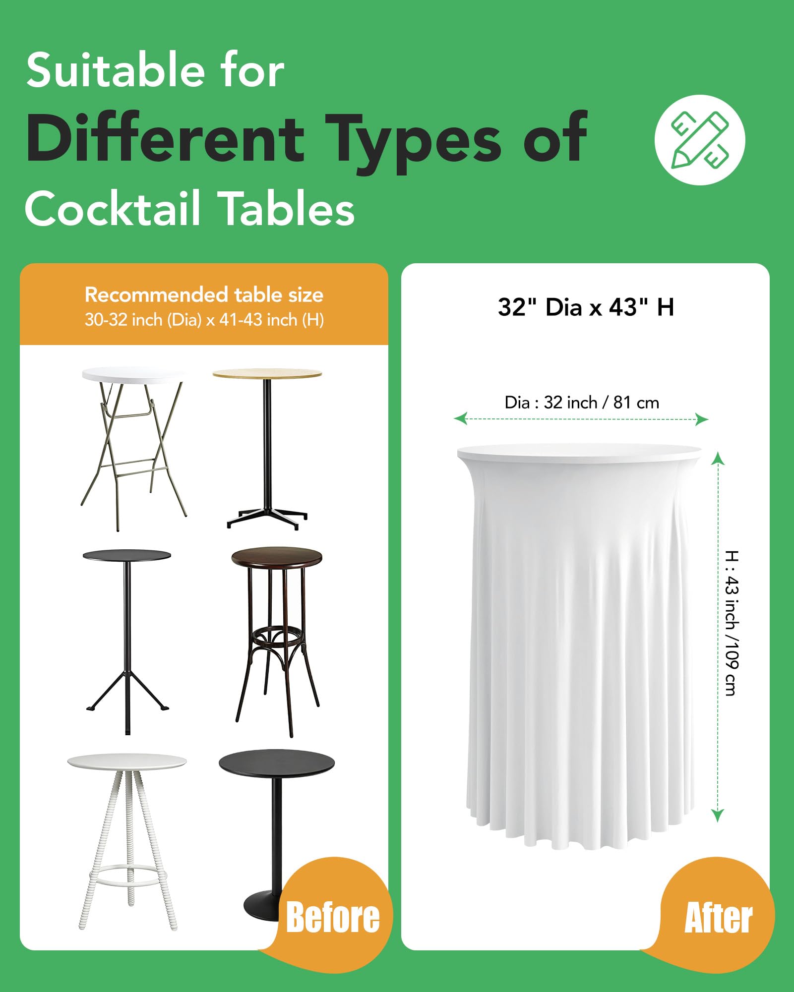 KeyWave anti-slip fabric keeps the table skirt secure during events.