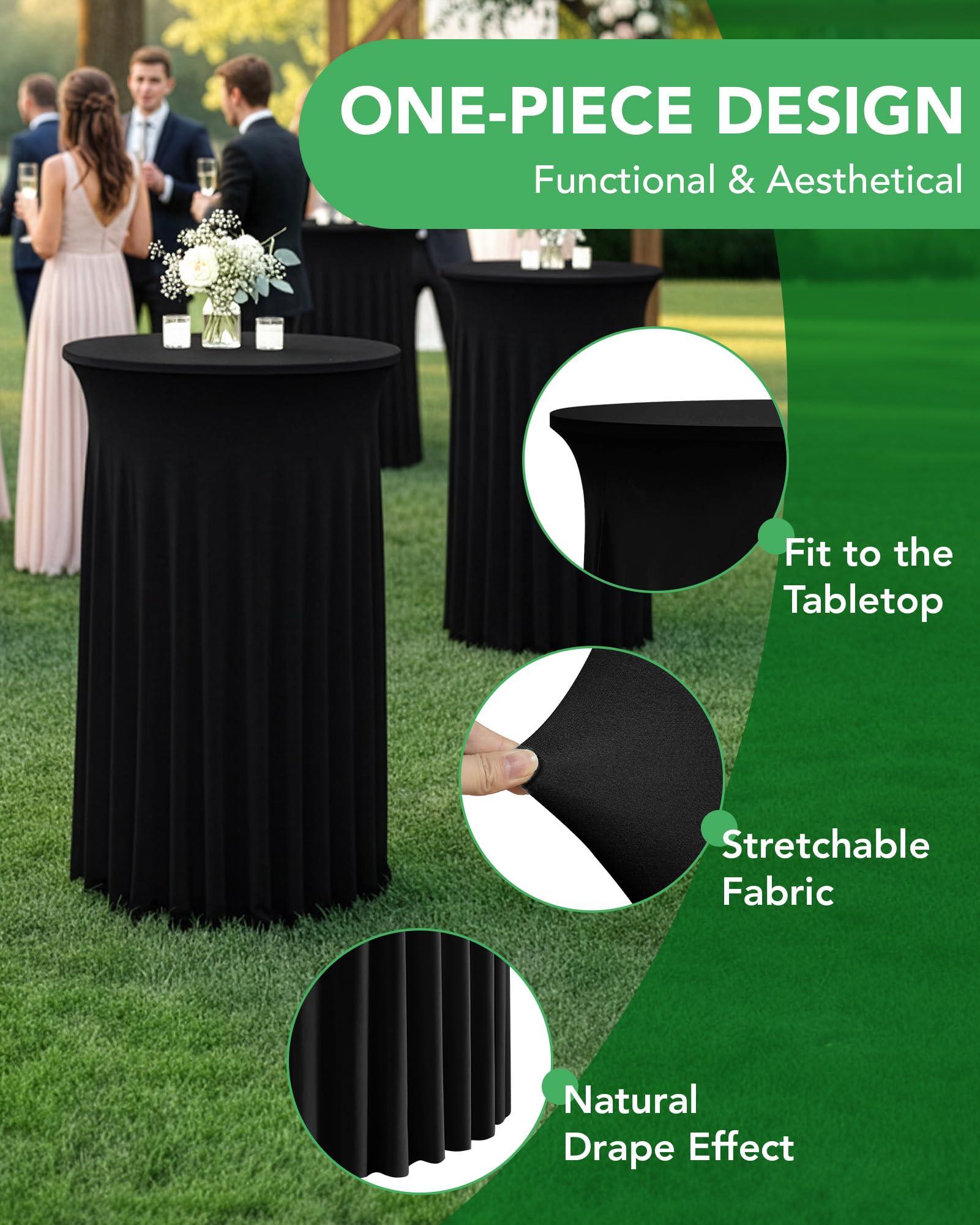 KeyWave anti-slip fabric wraps the table to reduce movement indoors and outdoors.