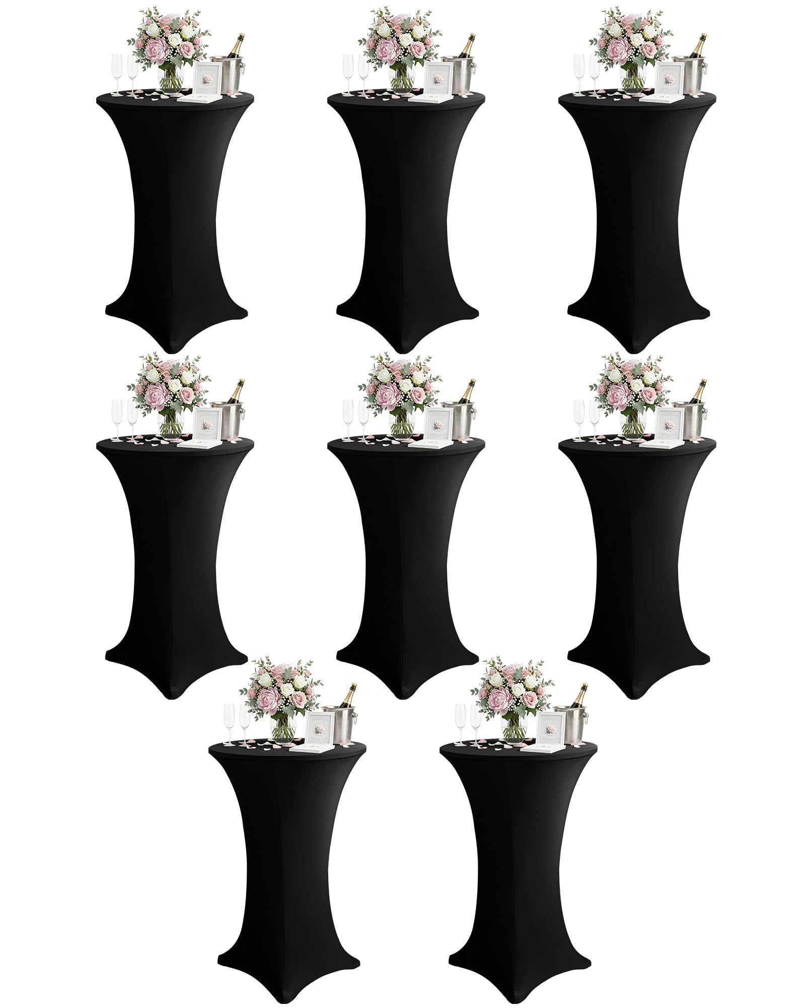 KeyWave cocktail table cover on 32x43 highboy black for polished event decor
