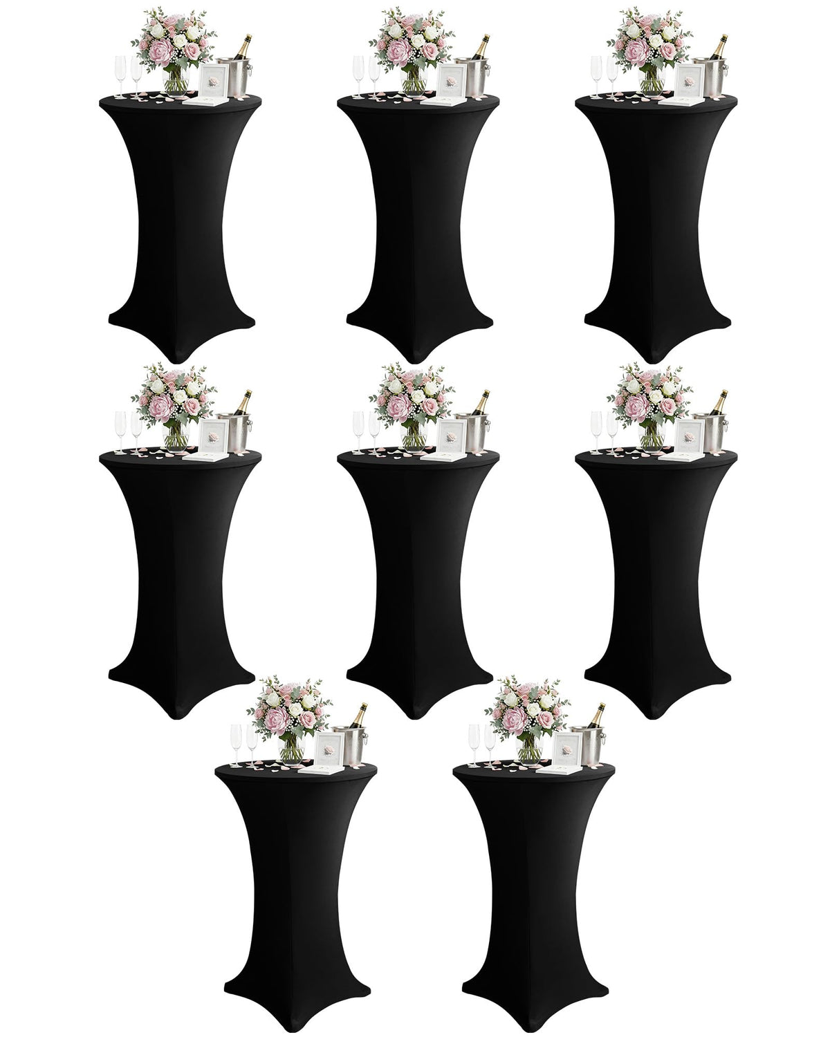 KeyWave cocktail table cover on 32x43 highboy black for polished event decor