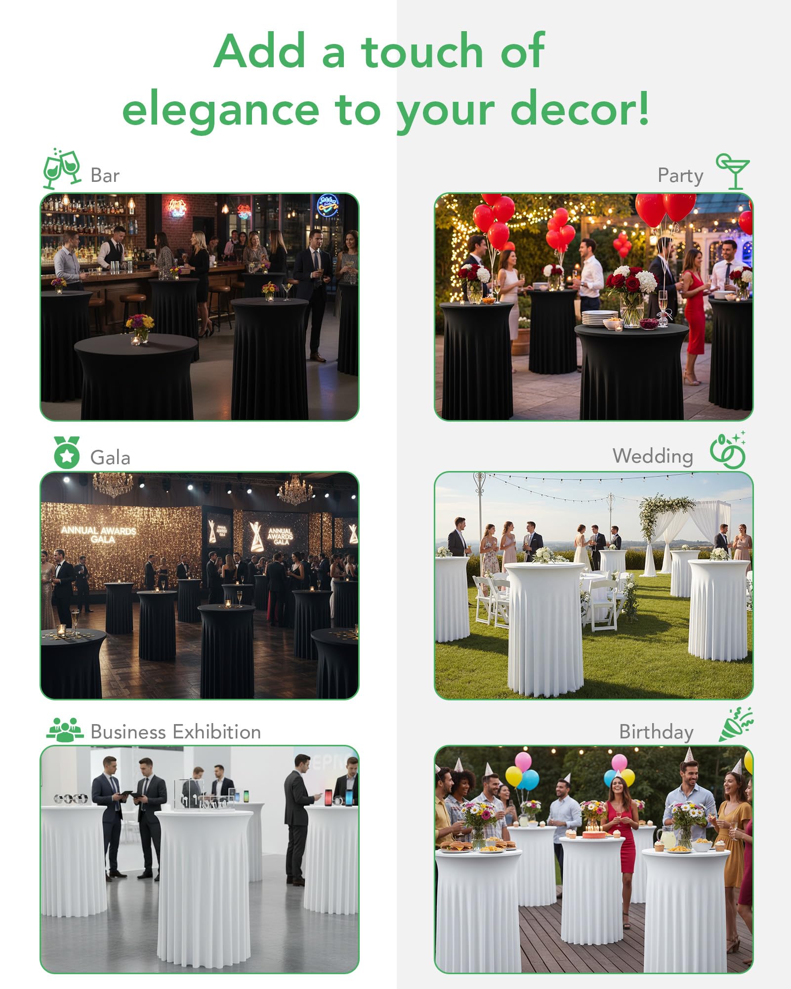KeyWave drape creates floor-length elegance for formal settings.