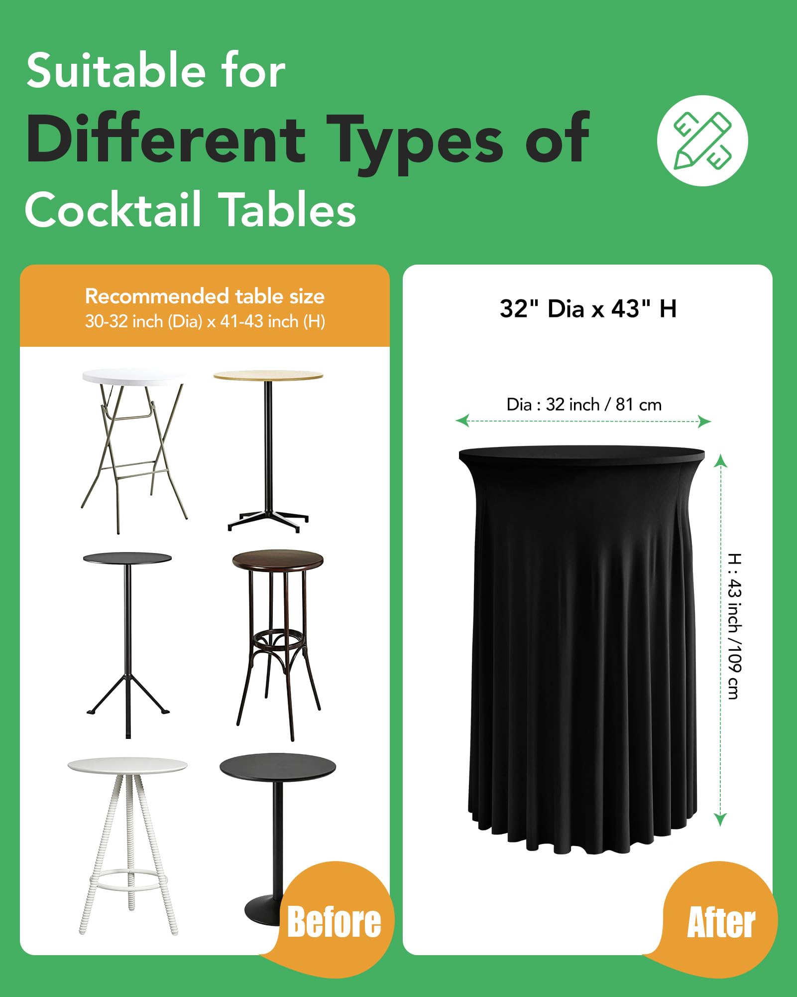 KeyWave one-piece table drape combines cover and skirt for fast setup.