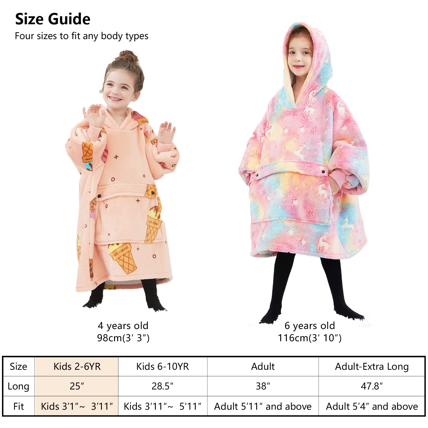 KFUBUO blanket hoodie is machine washable for easy care.