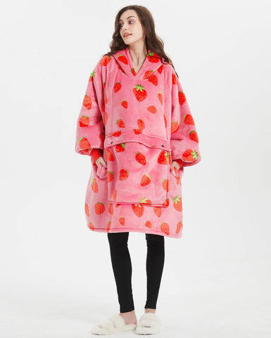 KFUBUO oversized hoodie blanket with kangaroo pocket for easy hand warming