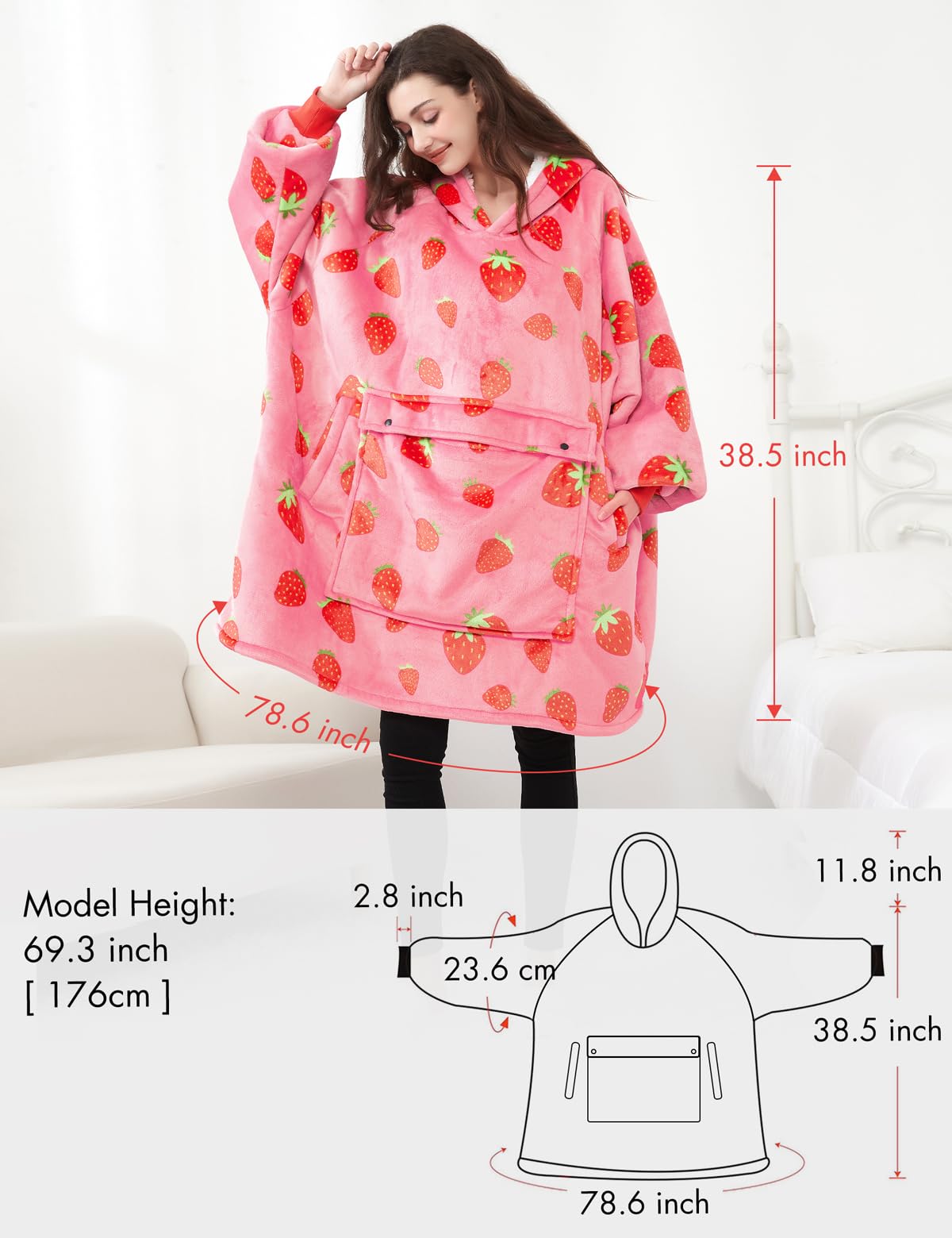 KFUBUO blanket hoodie is machine washable for simple care and freshness
