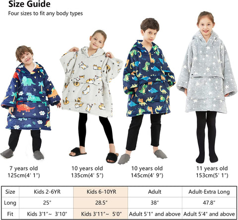 KFUBUO wearable blanket hoodie for camping or school use