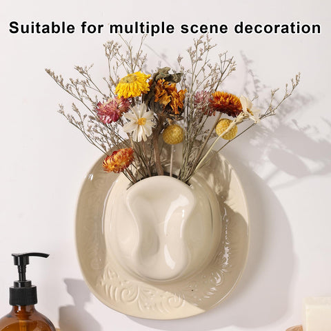 KGCCIZI Durable high-fired ceramic planter for long-lasting wall decor.