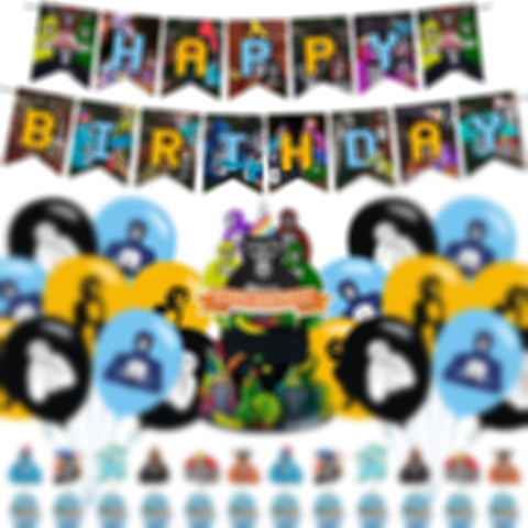 KGNZUIZIU Gorilla Monkey party banner enhances game-themed celebrations with bold visuals.