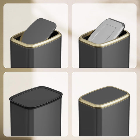 KHMMGK compact rectangular trash bin in titanium black fits small spaces