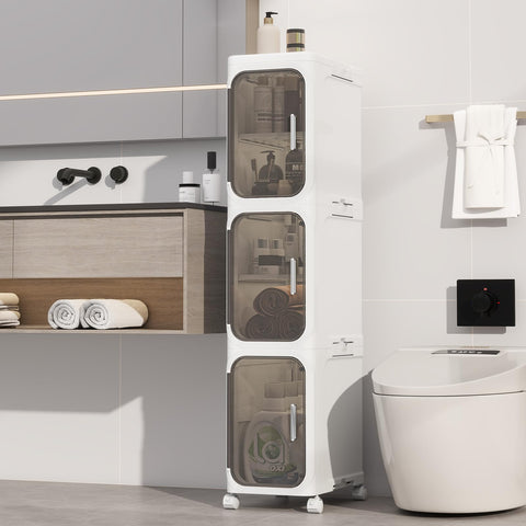 KHNR 3-Tier slim cabinet foldable for small spaces.