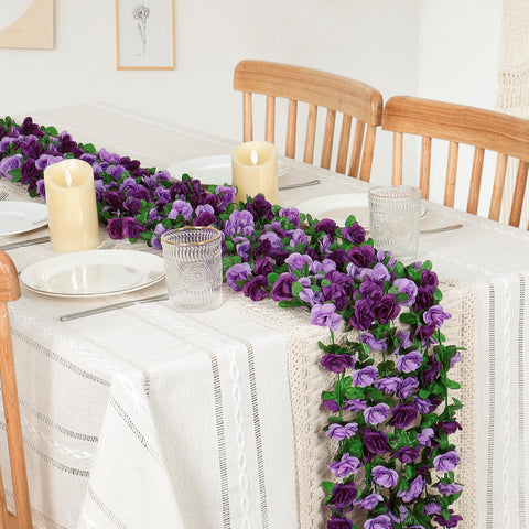 KHOYIME 72ft artificial garland adds long-lasting color to events.