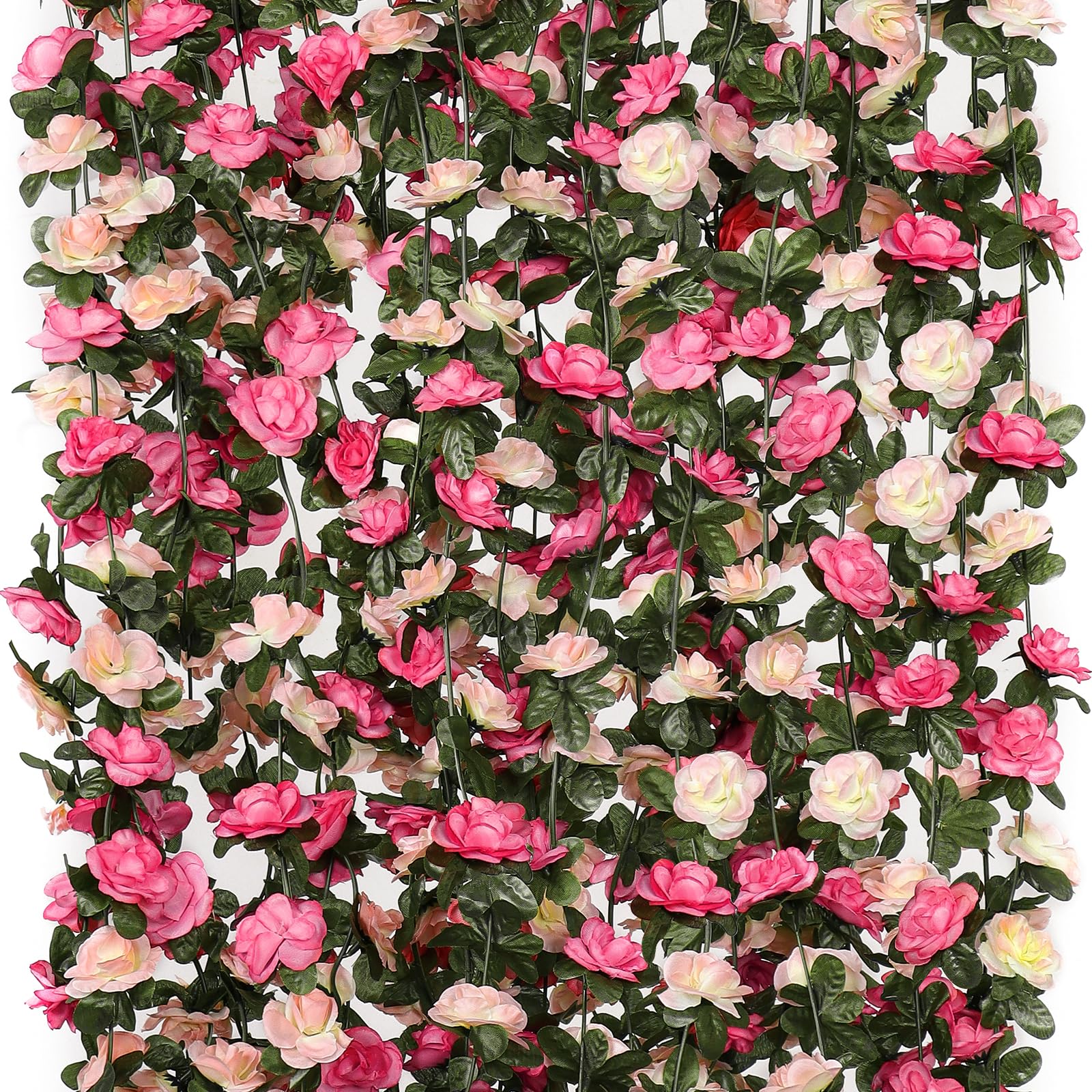 Khoyime 9-pack garland for versatile backdrops with pink roses