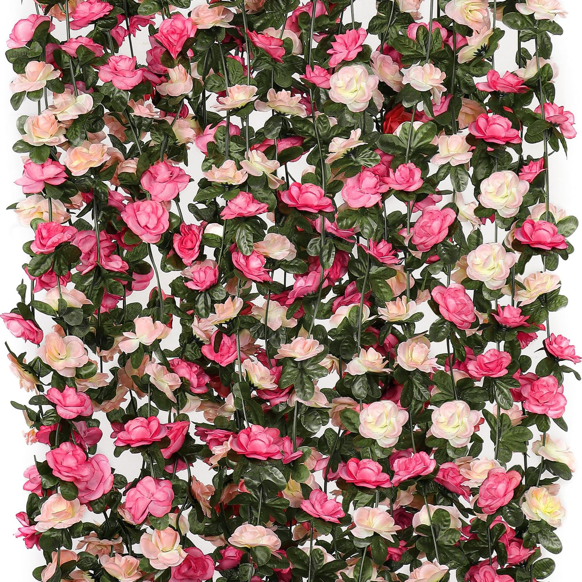 Khoyime 9-pack garland for versatile backdrops with pink roses