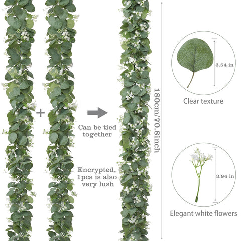 Khoyime 5.9 ft garland with dense 3D leaves for full backdrops.