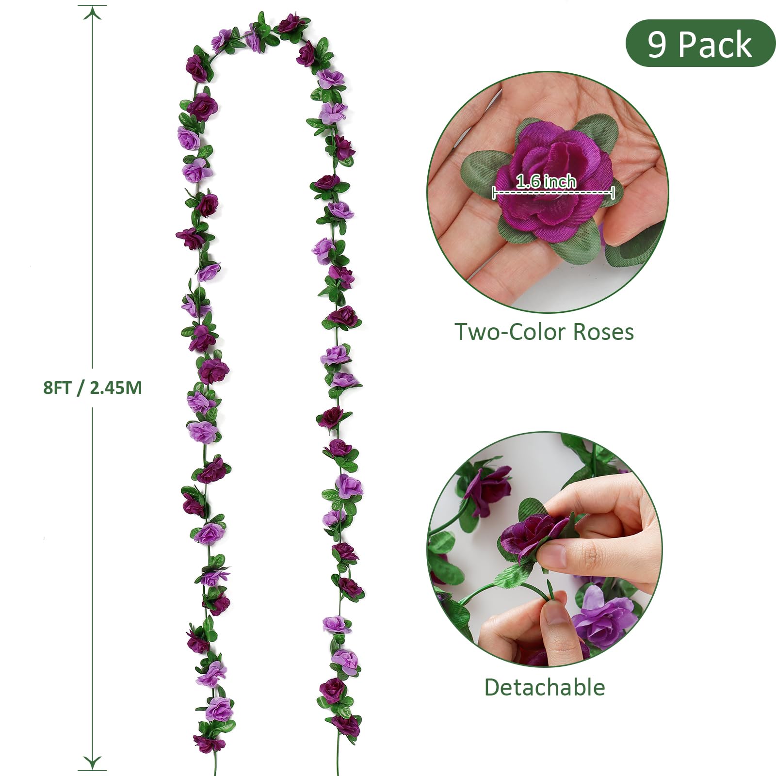 KHOYIME ivy-style floral vines for indoor and outdoor decoration.