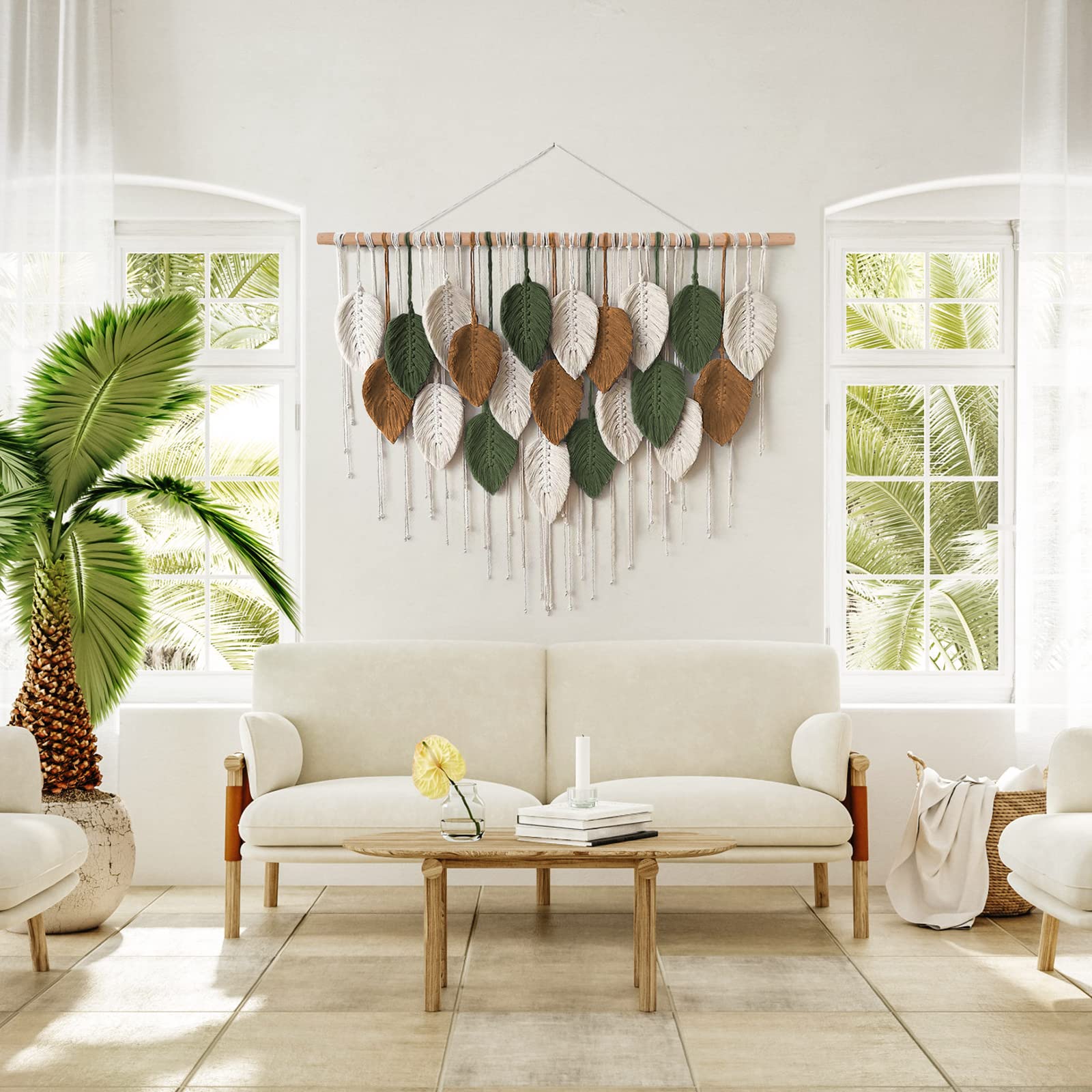 KHOYIME three-piece wooden rods enable flexible installation options.