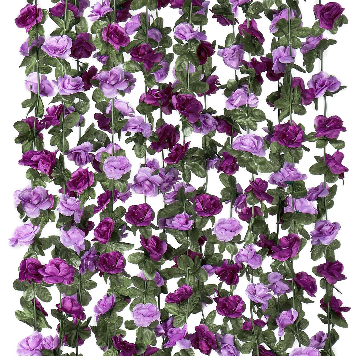 KHOYIME purple rose garland ideal for wedding arches and backdrop decor.