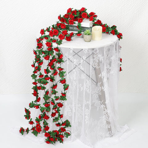 KHOYIME two-tone rose garland brings natural vibrancy indoors.