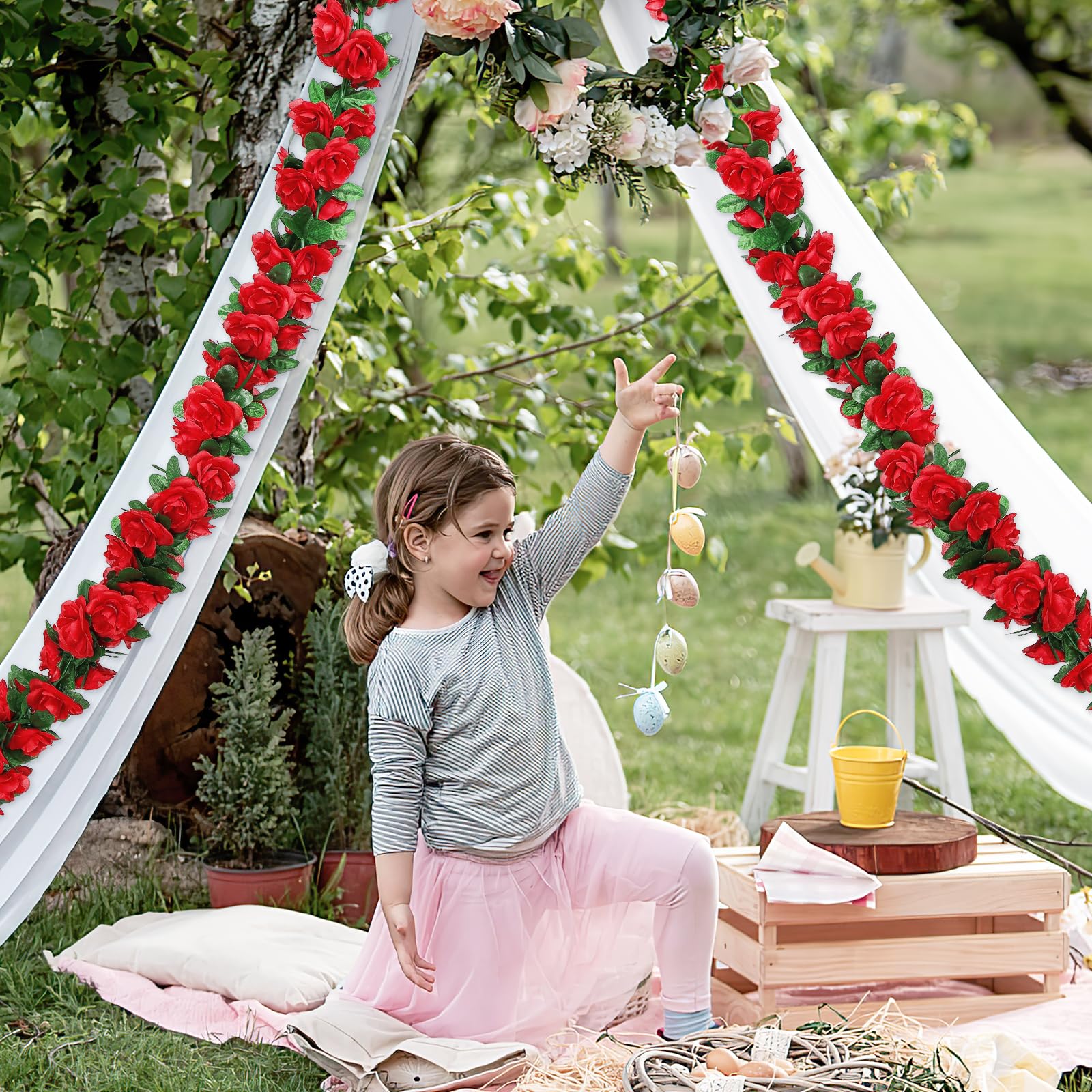 KHOYIME wall backdrop garland elevates room decor with depth.