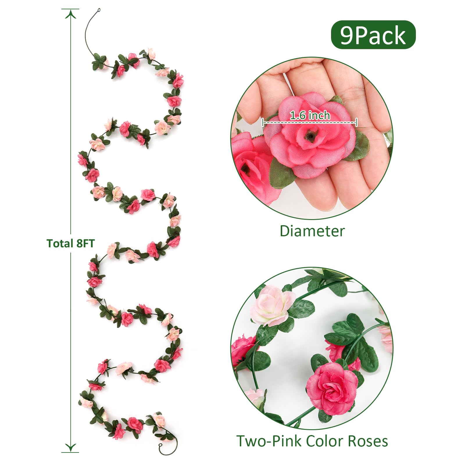 Khoyime wedding arch garland with pink roses for a romantic setting