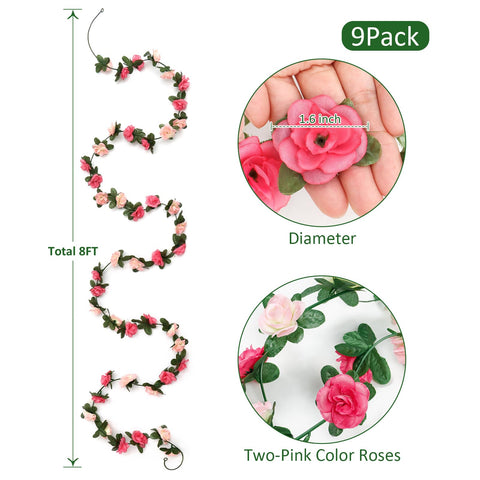 Khoyime wedding arch garland with pink roses for a romantic setting