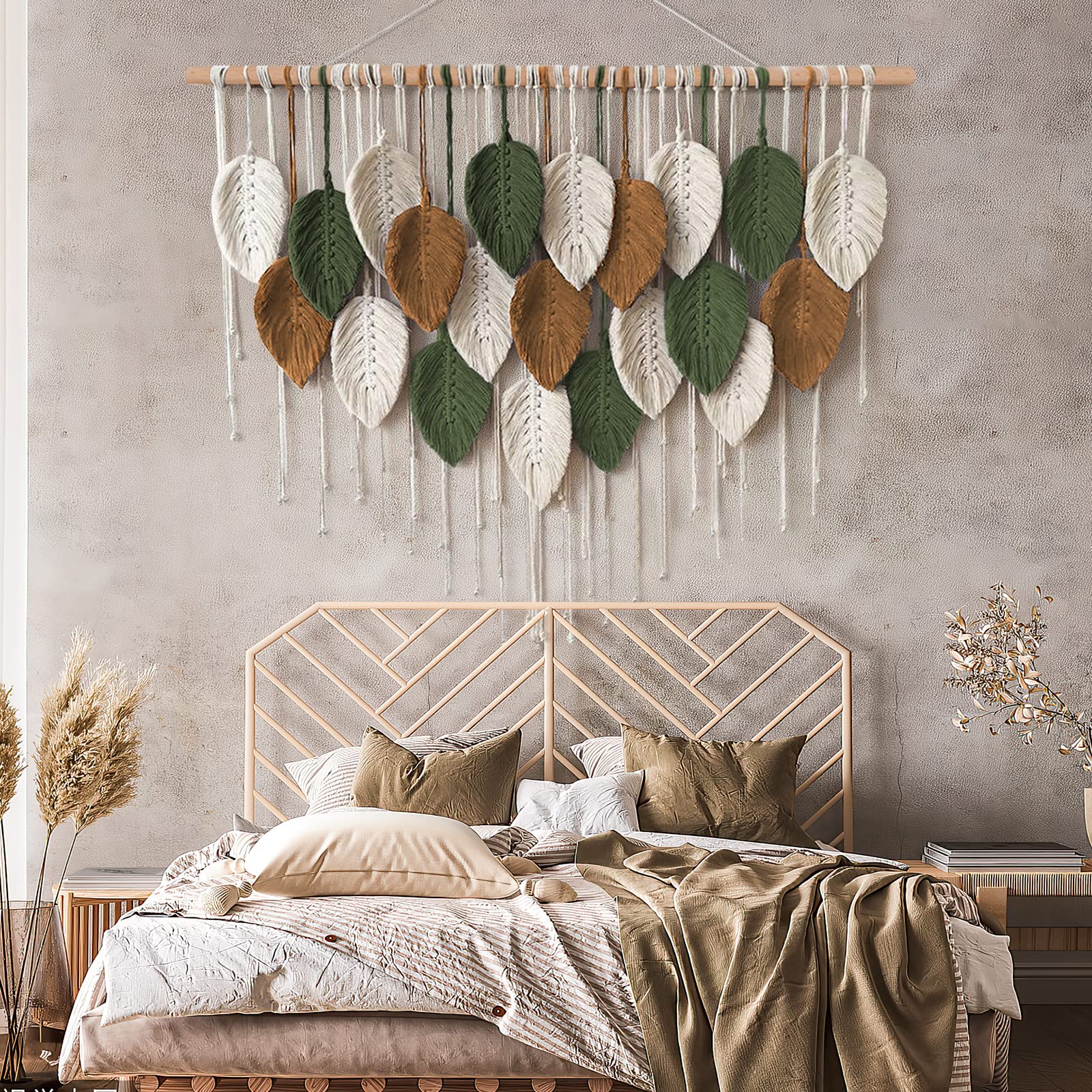 KHOYIME woven tapestry over bed or sofa creates a focal point in any room.