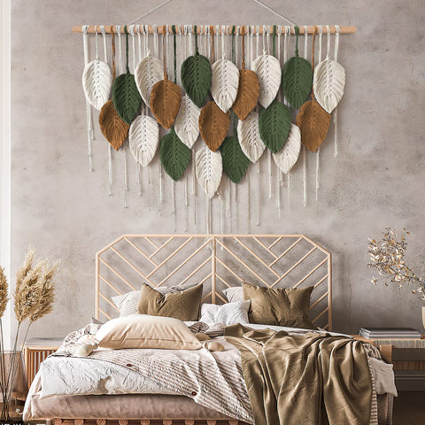 KHOYIME woven tapestry over bed or sofa creates a focal point in any room.