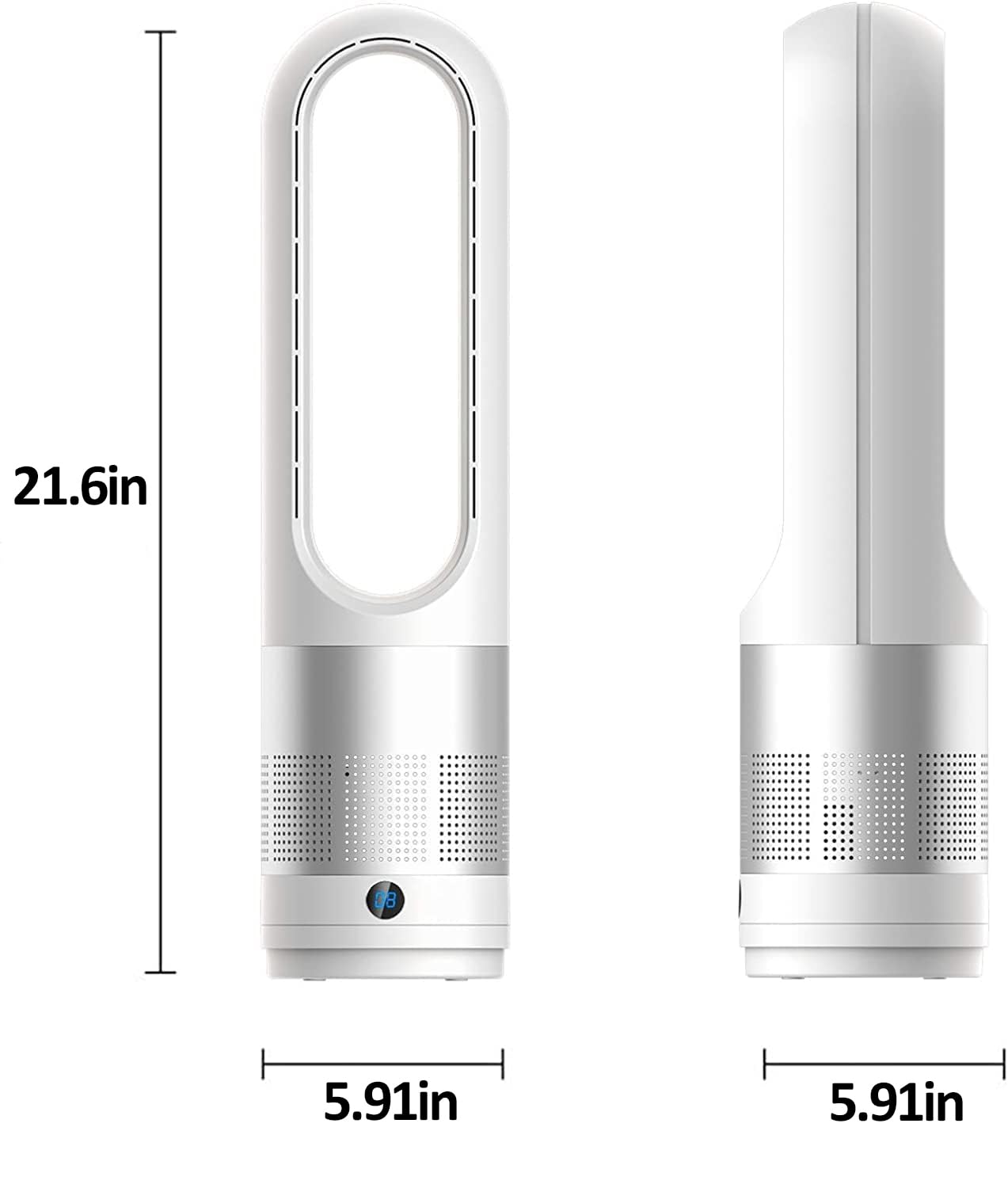 KIAMI bladeless 22-inch tower fan sleep mode, ultra-quiet operation.
