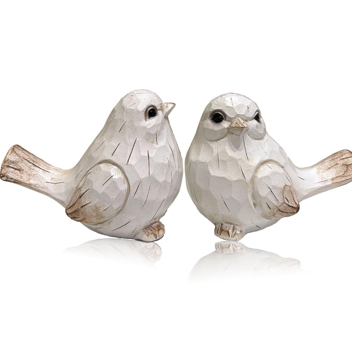 KiaoTime farmhouse bird figurines set 2 for elegant shelf display