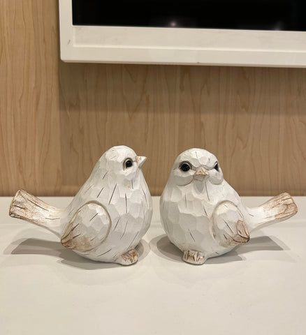 KiaoTime white distressed bird decor adds rustic charm to any room