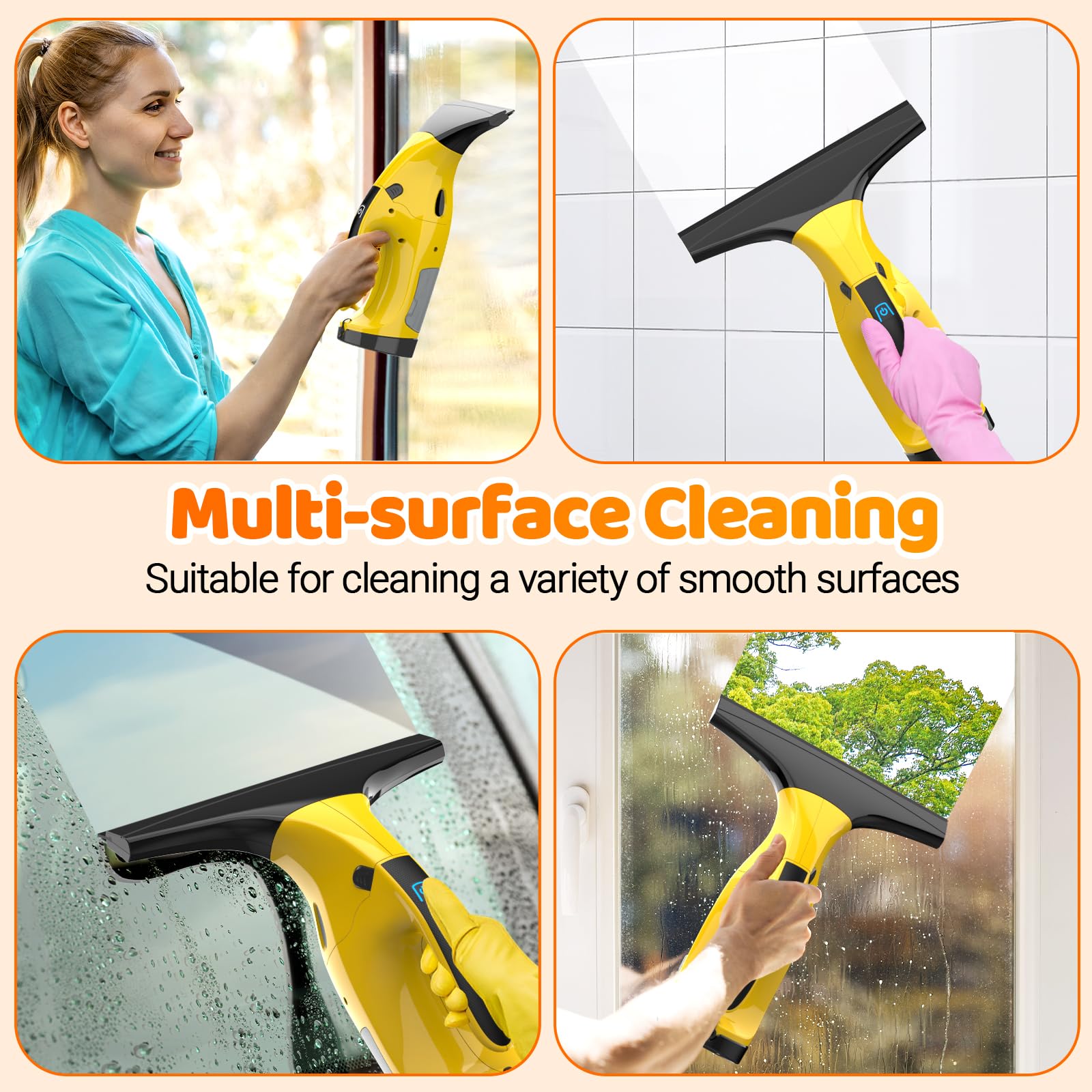 Kiato includes two squeegees: 11-inch and 6.7-inch for corners