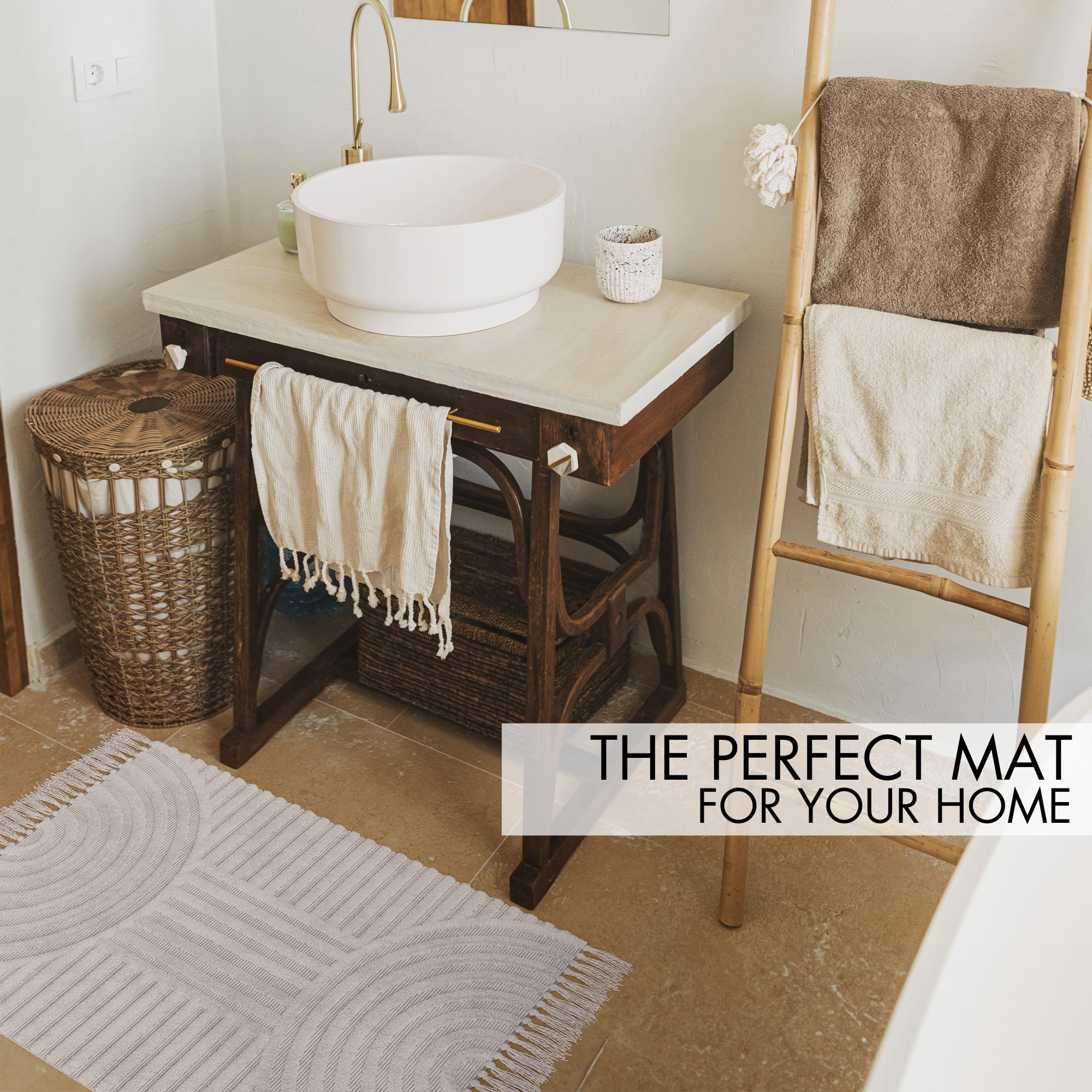 KIBAGA anti-slip bottom keeps the mat securely positioned on slick floors.