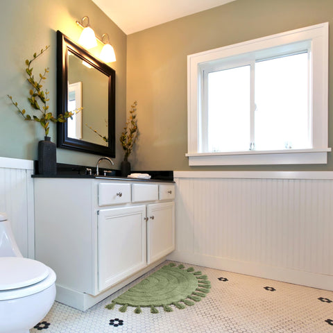 KIBAGA rug adds boho style to bathroom and bedroom decor