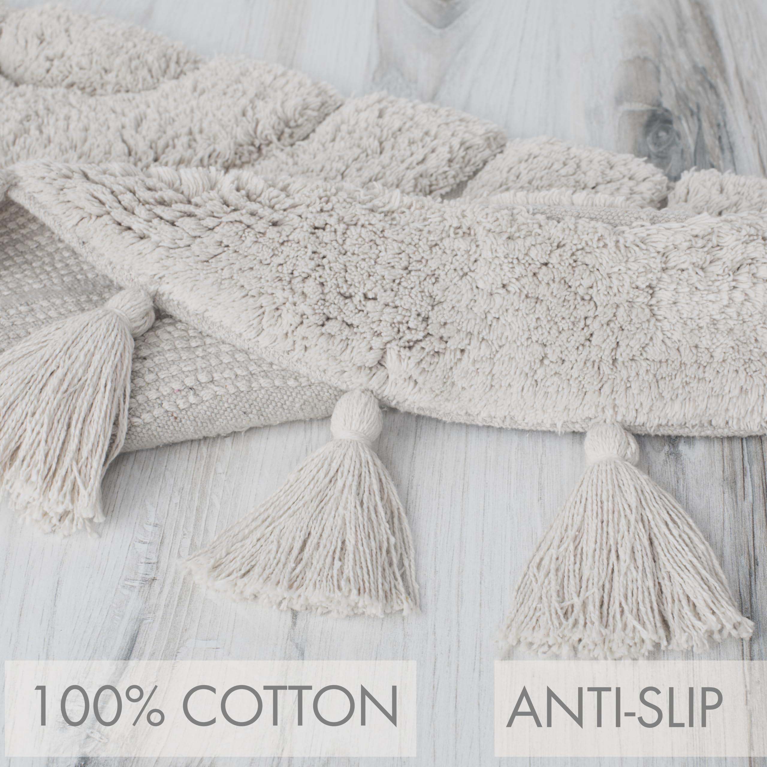KIBAGA boho bath mat machine washable for easy cleaning and freshness