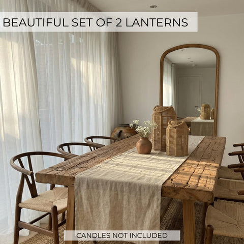 KIBAGA Boho Living Room Lanterns paired display for cohesive decor