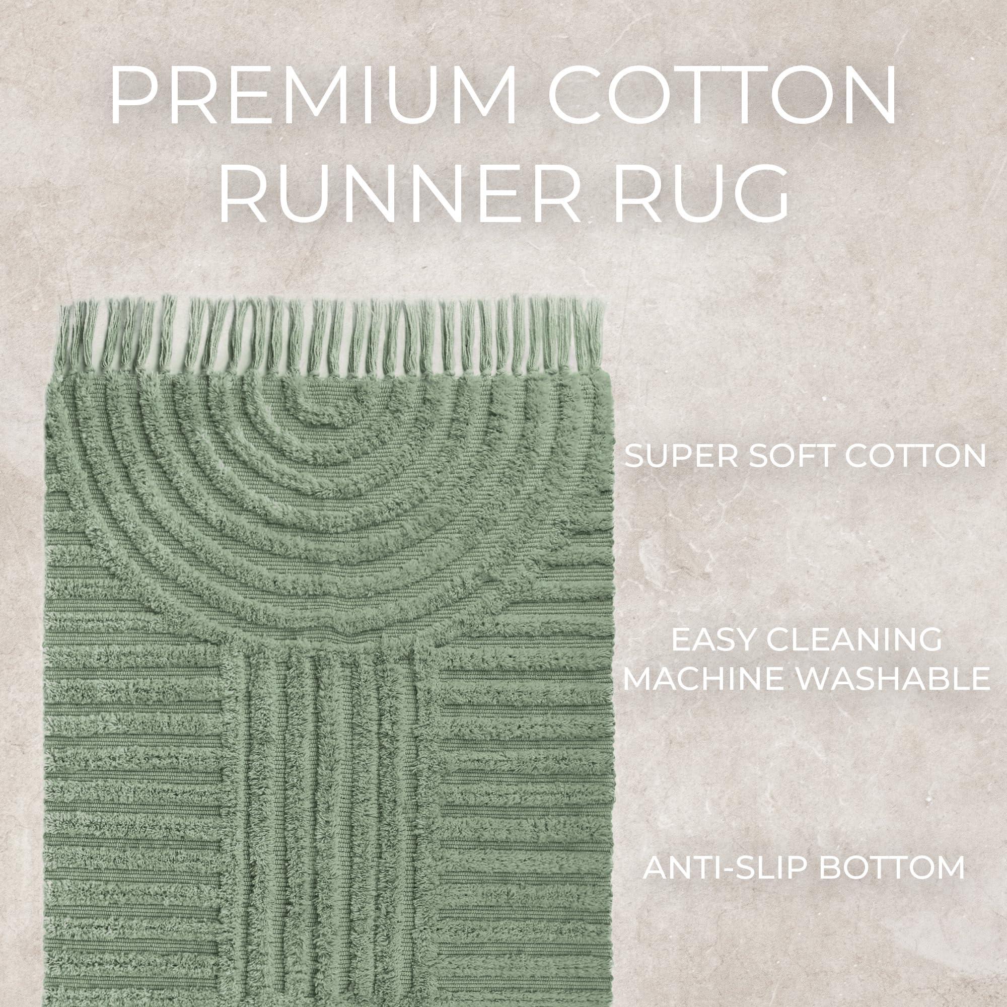 KIBAGA boho tassel rug in cream blends with decor and adds texture