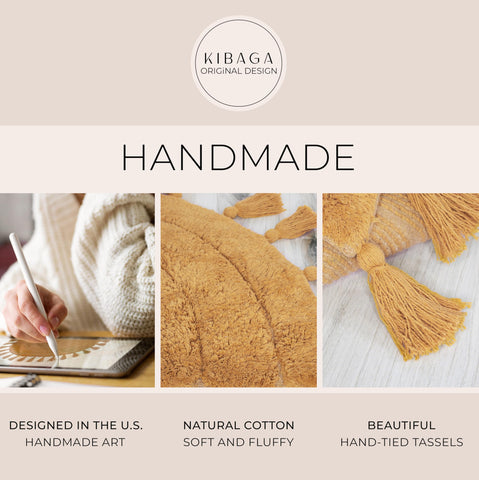KIBAGA cotton bath mat features an anti-slip bottom for safer, steadier footing.