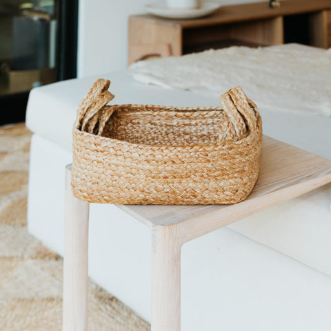 KIBAGA eco-friendly jute baskets support sustainable storage.