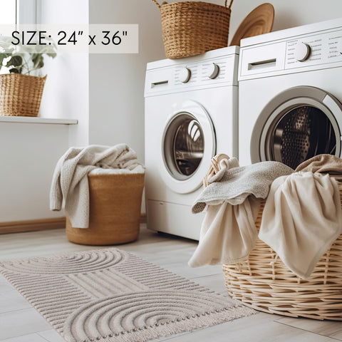 KIBAGA machine washable rug makes cleaning quick and easy.