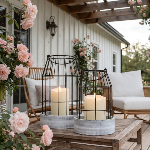 KIBAGA small lantern on hallway console creates cozy entryway ambience.