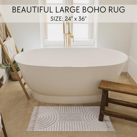 KIBAGA soft cotton rug in cream enhances any room with plush comfort.