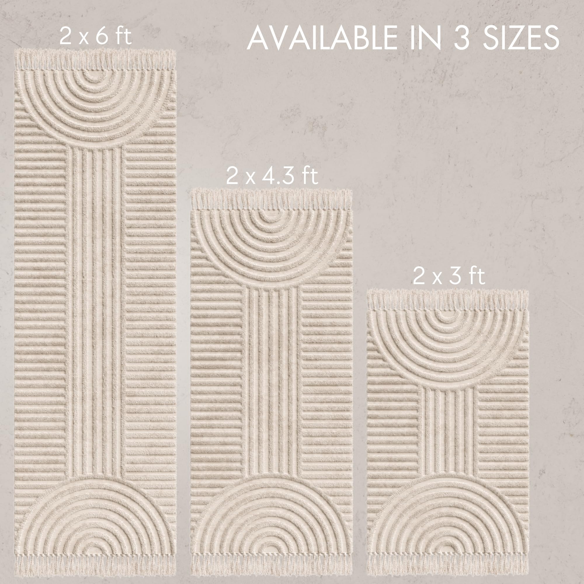 KIBAGA versatile 2x3 ft rug fits bathroom, nursery, or living area.