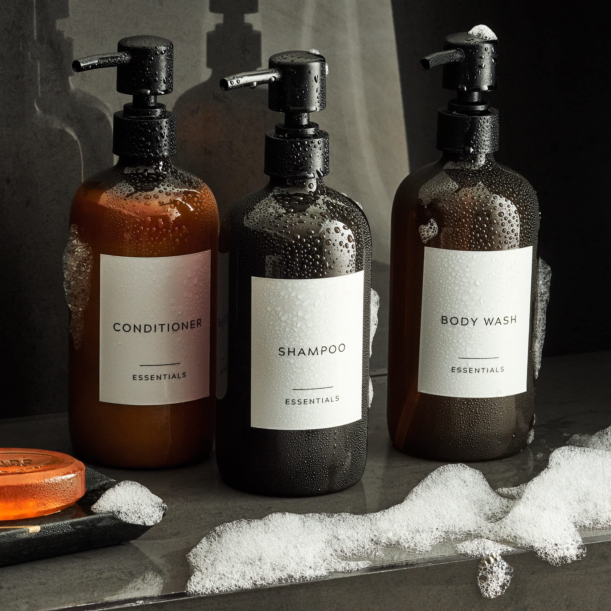 Waterproof labels on KIBAGA bottles resist moisture for durability.