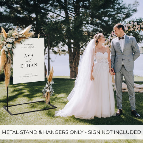 KIBAGA wedding sign stand outdoor use proves weather-ready with rust-free coating.