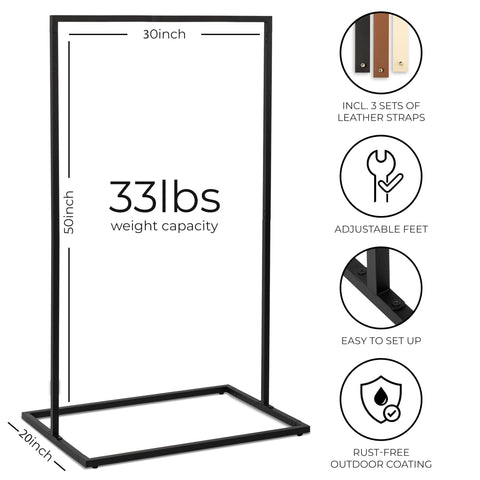 KIBAGA wedding sign stand supports 24x36 inch signs for clear visibility.