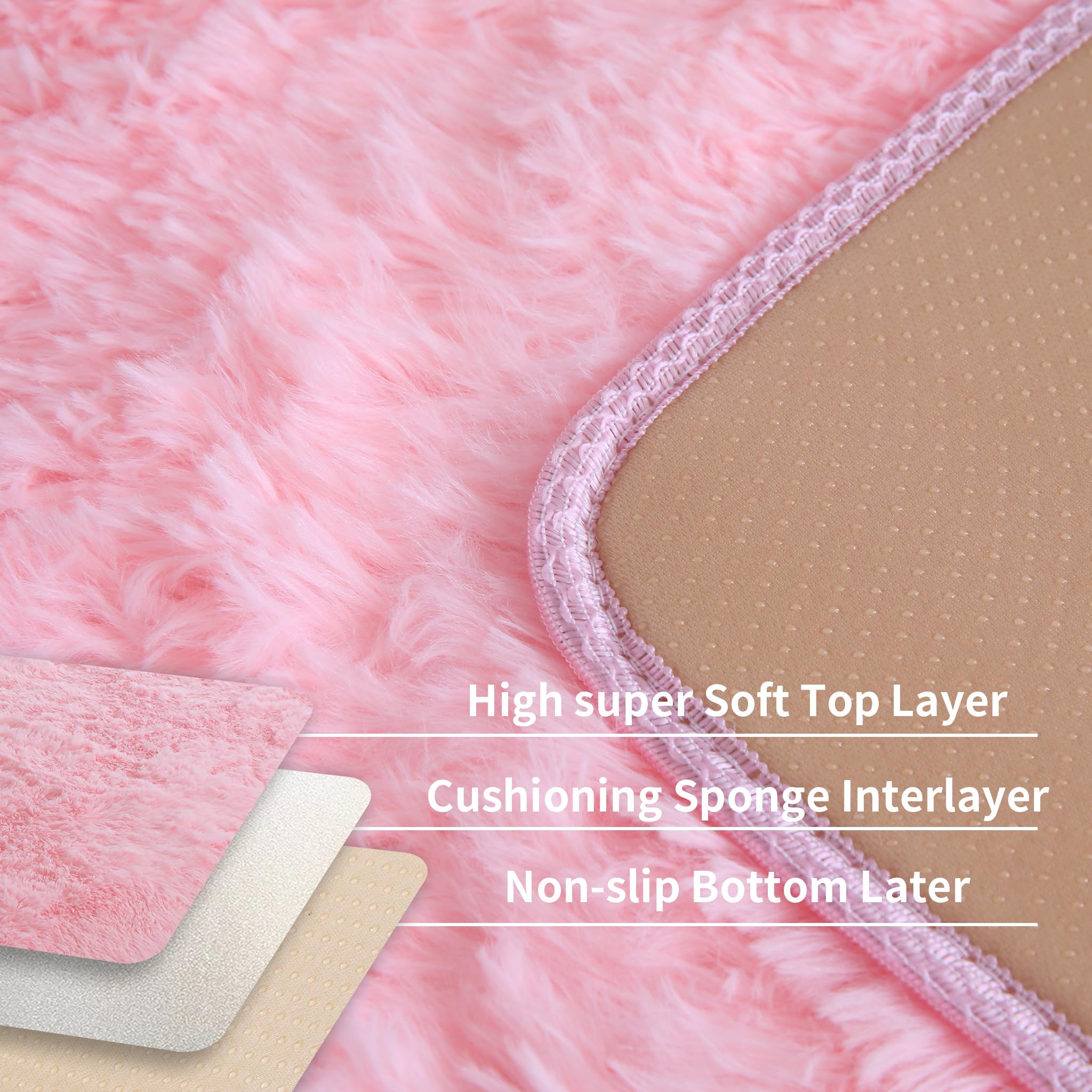 KICHOWUA non-slip backing keeps rug securely in place