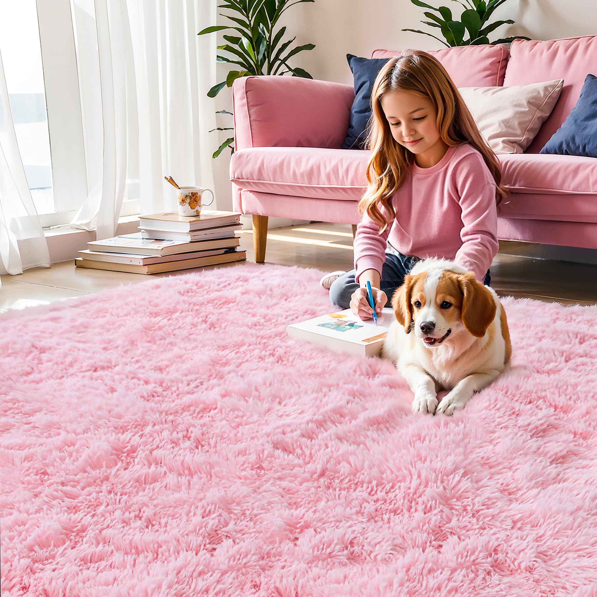 KICHOWUA plush rug closeup highlights plush fibers and daily comfort