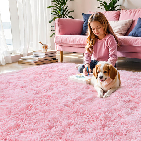 KICHOWUA plush rug closeup highlights plush fibers and daily comfort