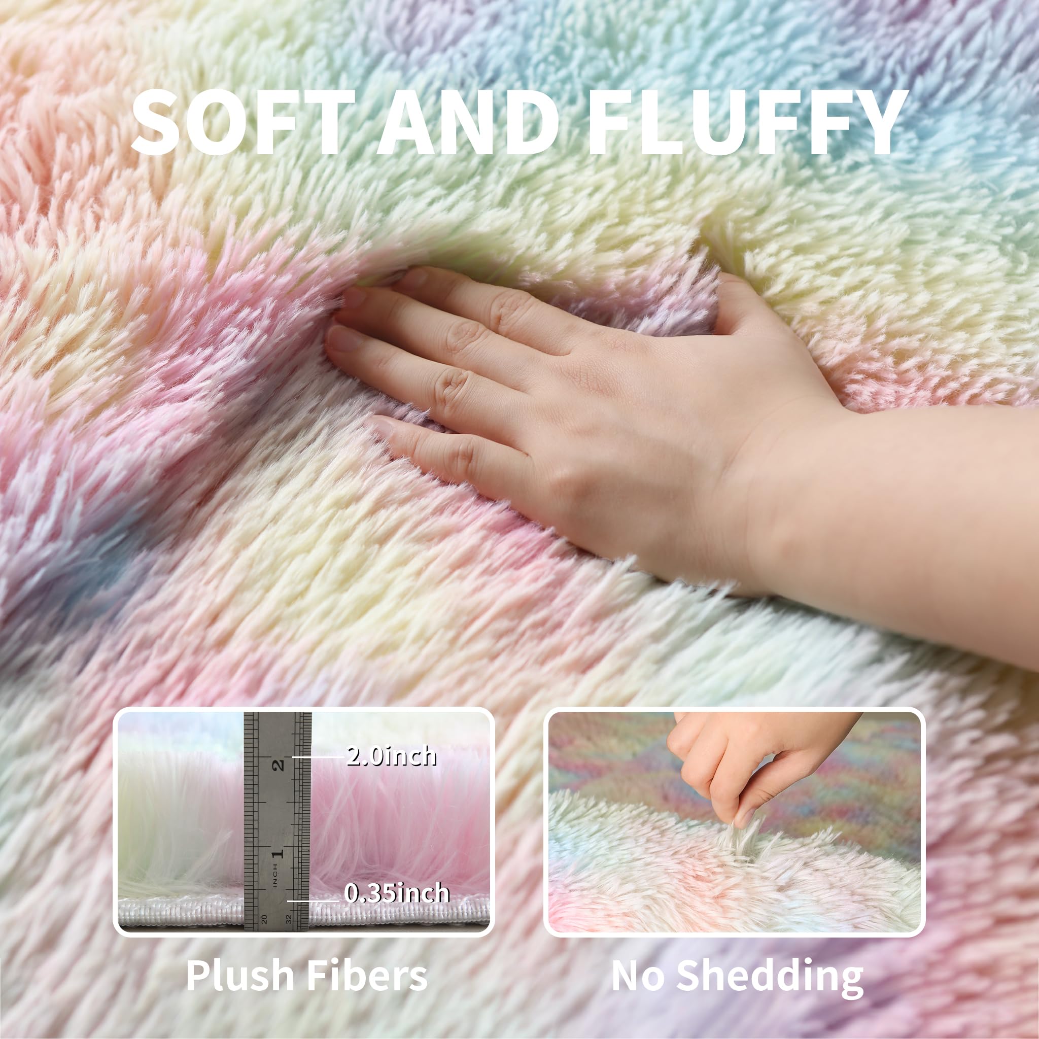 KICHOWUA washable unicorn rug simplifies cleaning for busy families.