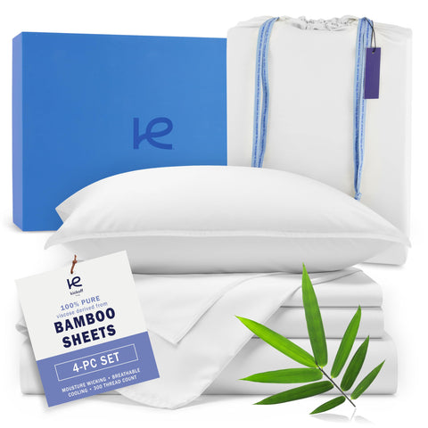 Kickoff bamboo sheets king 4pc packaging, perfect for gifting.